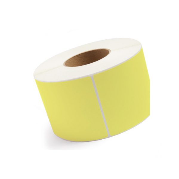 Etykiety samoprzylepne do drukarek, żółte - papier termiczny